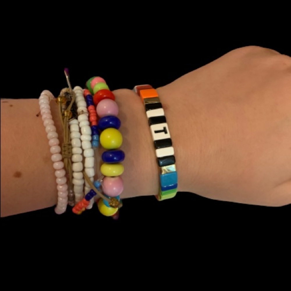 Roxanne Assoulin alphabet soup enamel bracelet